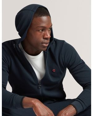 Ted Baker Danny Zip-Up Piquet Tracksuit Hoodie - Blue