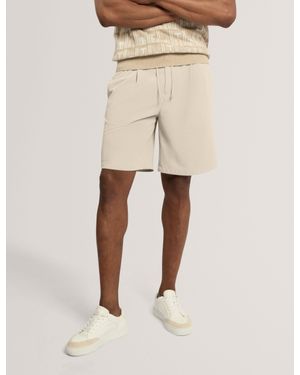Ted Baker Cialdas Waffle Texture Straight Leg Shorts - Natural