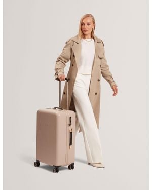 Ted Baker Icon-Ptym Croc Texture 4-Wheel Hard Shell Suitcase - Natural