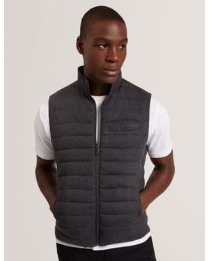 Ted Baker Doppel Reversible Fine Knit Quilted Gilet - Grey