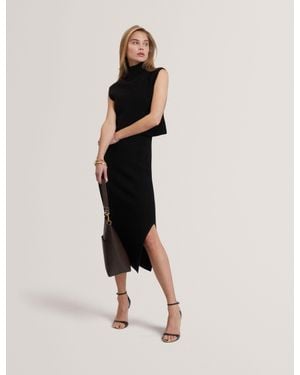 Ted Baker Ceylona 2-In-1 Sleeveless Knit Midi Dress With Tank - Black