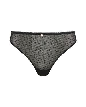 Ted Baker Irene Sheer Branded Mesh Thong - Grey