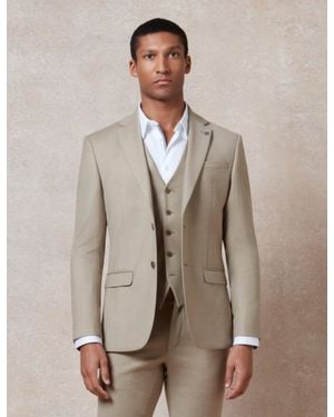 Ted Baker Larkinj Flannel Wool Rich Slim Suit Jacket - Natural