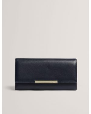 Ted Baker Rysonn Bar Detail Leather Large Bifold Purse - Blue