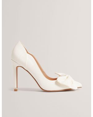 Ted Baker Laissy Bow Detail Grosgrain Stiletto Court Heels - Natural