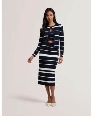 Ted Baker Emiliha Striped Bodycon Knit Skirt - Blue
