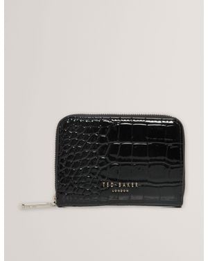 Ted Baker Varlee Small Croc Effect Zip Around Purse - Black