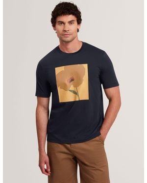 Ted Baker Crawley Floral Box Graphic Cotton T-Shirt - Blue