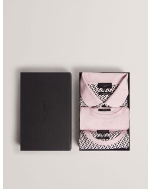 Ted Baker Sangs Geometric Jersey Top Gift Set 3-Pack - Grey
