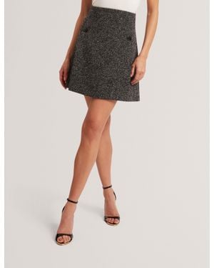 Ted Baker Ekaas Boucle A-Line Tailored Mini Skirt - Black