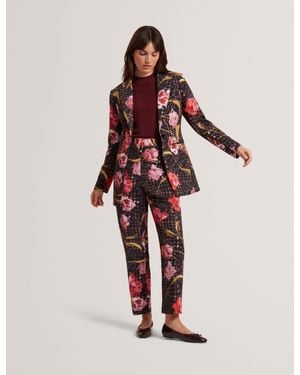 Ted Baker Rose Print Hourglass Tailored Blazer - Black