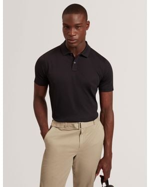 Ted Baker Connall Soft Touch Cotton Short Sleeve Polo - Black