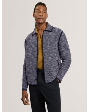 Ted Baker Hannley Bouclé Textured Knitted Jacket - Blue