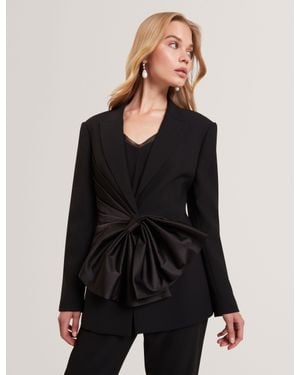 Ted Baker Xeni Satin Bow Sash Tailored Blazer - Black