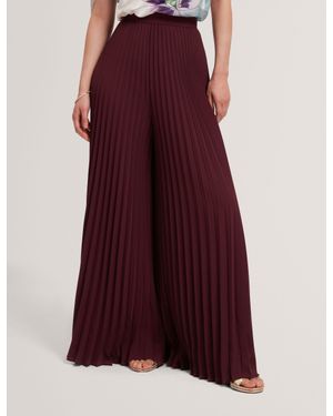 Ted Baker Haryx Pleated Wide Leg Palazzo Trousers - Red