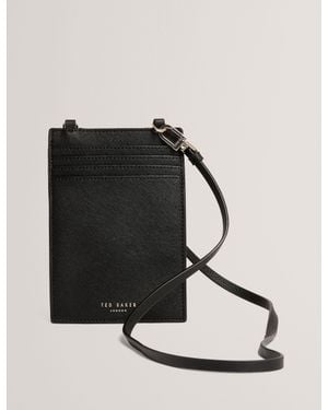Ted Baker Suzycon Faux Leather Phone & Card Holder Lanyard - Black