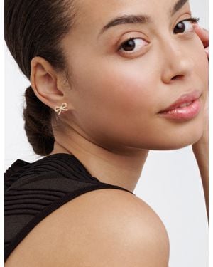 Ted Baker Crystal Ribbon Bow Stud Earrings - Natural