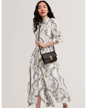 Ted Baker Nottingham Lace Print Midi Shirt Dress - White