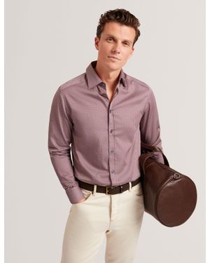 Ted Baker Jozef Slim Fit Micro Geometric Print Shirt - Multicolour