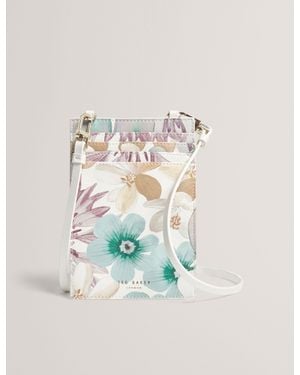 Ted Baker Hallisa Pastel Floral Phone & Card Holder Lanyard - Blue