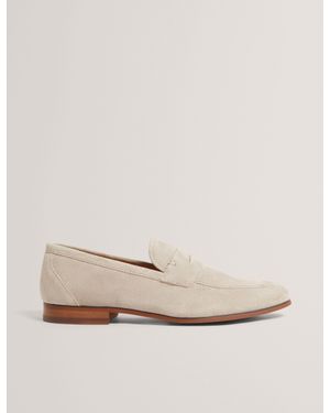 Ted Baker Leivy Suede Slip-On Saddle Loafers - Natural