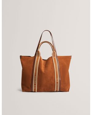 Ted Baker Laurrel Suede Webbing Trim Large Shopper Bag - Multicolour