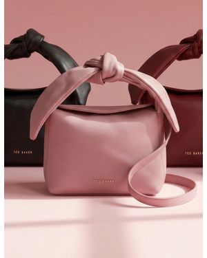 Ted Baker Niyal Soft Knot Leather Crossbody Bag - Red