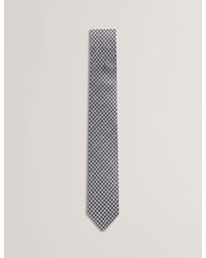 Ted Baker Stathis Dogtooth Check Silk Tie - White