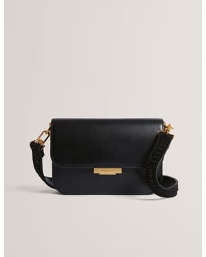 Ted Baker Kkasa Lock Detail Leather Crossbody Bag - Black