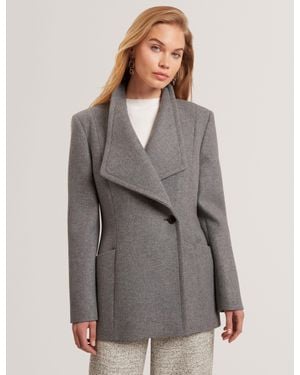 Ted Baker Evigna Wool Rich Hourglass Short Wrap Coat - Grey