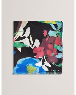 Ted Baker Sandyys Floral Vase Textured Woven Scarf - Blue