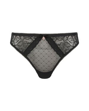 Ted Baker Etta Mesh & Lace High Leg Thong - Grey