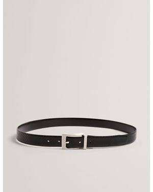 Ted Baker Aimen Leather Woven Texture Belt - Black