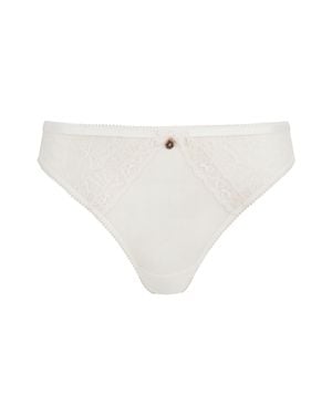 Ted Baker Etta Mesh & Lace High Leg Thong - White