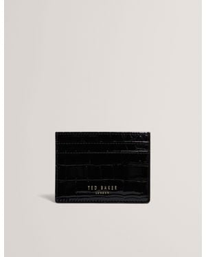 Ted Baker Varenya Patent Croc Slim Card Holder - Black