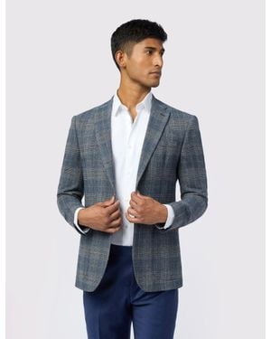 Ted Baker Galvinj Glen Check Wool Rich Slim Fit Blazer - Blue