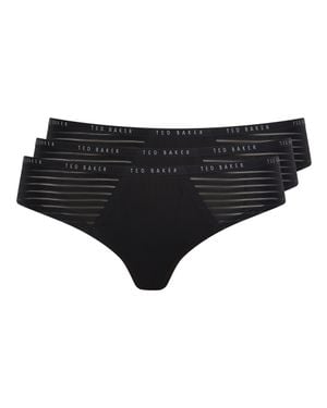 Ted Baker Jessie 3-Pack Striped Mesh No-Show Briefs - Black