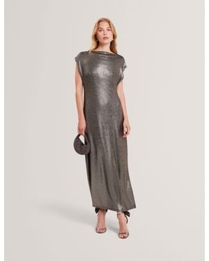 Ted Baker Metallic Weave Column Midi Dress - Multicolour