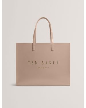 Ted Baker Crikon Crinkled Pu Oversized Icon Tote Bag - Natural