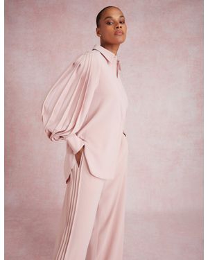 Ted Baker Miriti Piping Detail Relaxed Long Sleeve Shirt - Pink