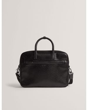Ted Baker Pedrro 15-Inch Pebbled Faux Leather Laptop Bag - Black