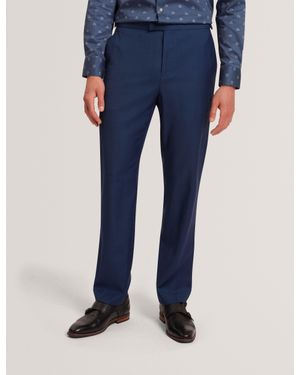 Ted Baker Sunant Silk Wool Blend Tailored Trousers - Blue