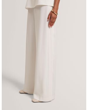 Ted Baker Gorjja Piping Detail Pull-On Wide Leg Trousers - White