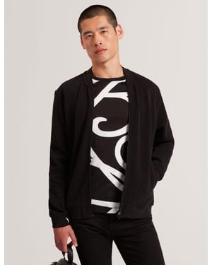 Ted Baker Branis Herringbone Texture Zip-Up Bomber Jacket - Black
