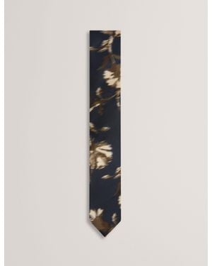 Ted Baker Tinchy Abstract Floral Print Silk Tie - White