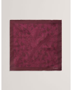 Ted Baker Jacapp Abstract Floral Print Silk Pocket Square - Purple
