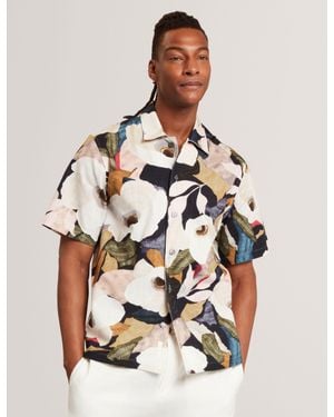 Ted Baker Langdon Garden Print Relaxed Short Sleeve Shirt - Multicolour