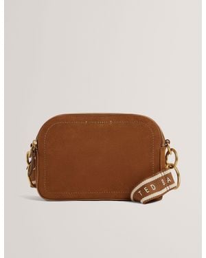 Ted Baker Shayane Suede Webbing Camera Crossbody Bag - Brown