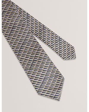 Ted Baker Gennaro Wave Geometric Print Silk Tie - White