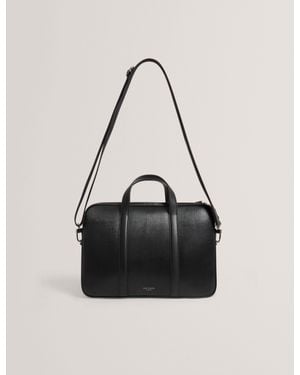 Ted Baker Baylon Bark Grained Leather 15-Inch Laptop Bag - Black